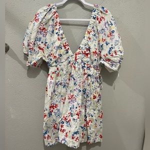 Abercrombie & Fitch Poplin Puff Sleeve Mini